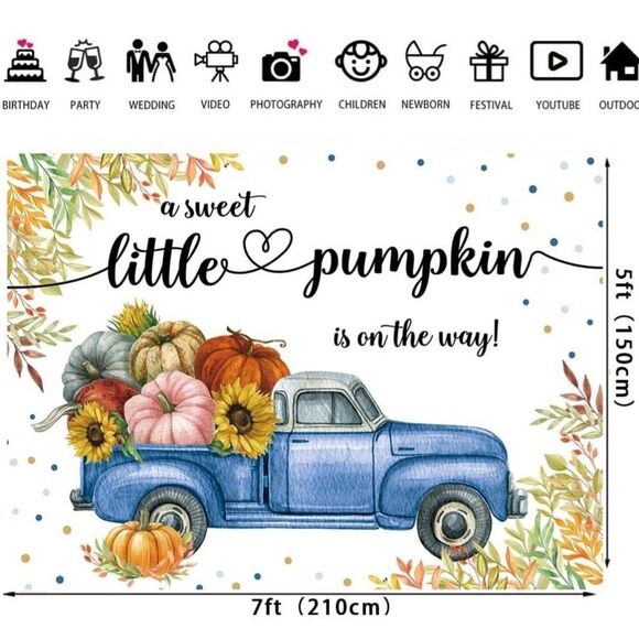 NIP BUTEN FALL THEMED BABY BOY SHOWER BACKDROP - Picture 5 of 6